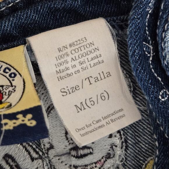 Vintage‎ Minnie Mouse Embroidered Dress Overalls Bibs Girls Size 5/6 - Picture 7 of 9